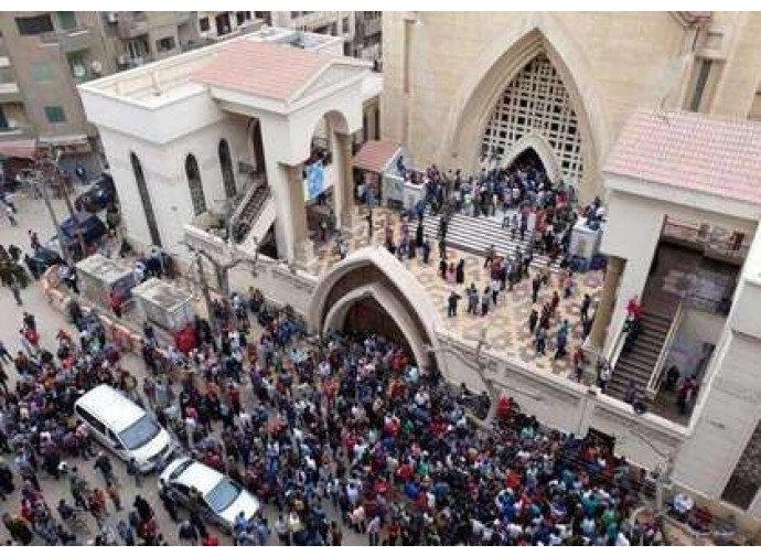 Chiesa Mar Girgis a Tanta dopo attentato Chiesa Mar Girgis a Tanta dopo attentato